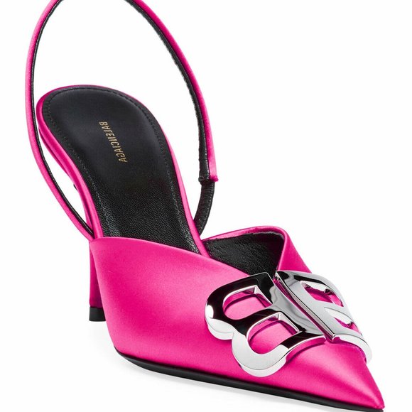 Balenciaga Talon BB Slingback Pumps Hot Pink 36.5 - Picture 1 of 6